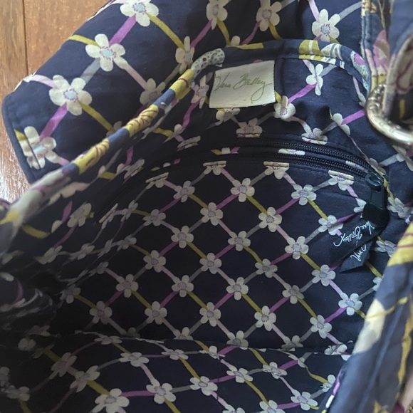 Vera Bradley Floral Nightingale Messenger Bag/Crossbody Purple Medium - Picture 6 of 6